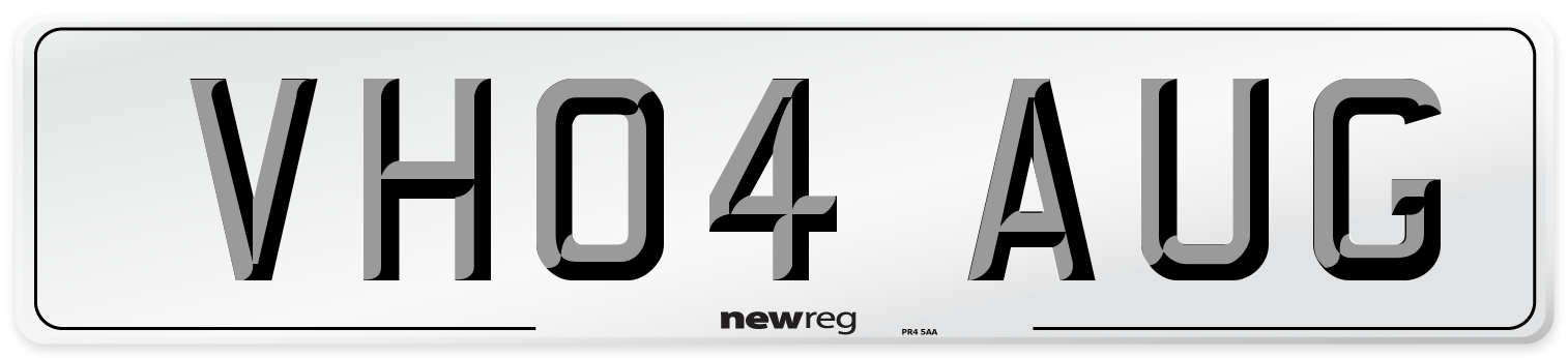 VH04 AUG Number Plate from New Reg